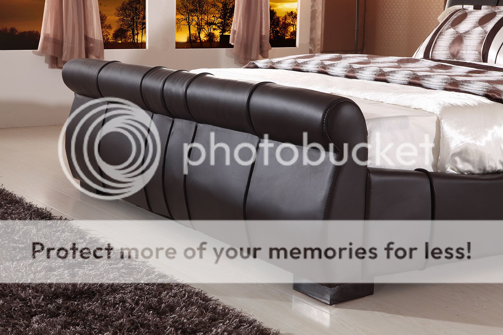 Beds Hazlo Designer Faux Leather Sleigh Bed Base (Double, Queen and